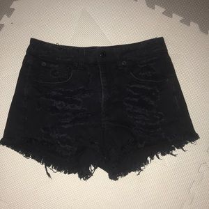 black vintage high rise american eagle shorts